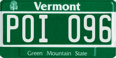 VT license plate POI096