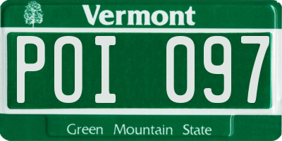 VT license plate POI097