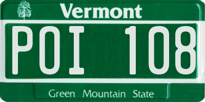 VT license plate POI108