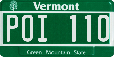 VT license plate POI110