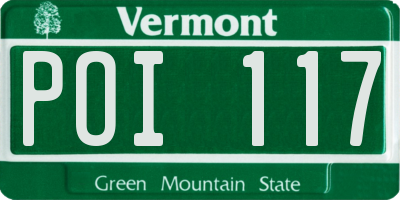 VT license plate POI117