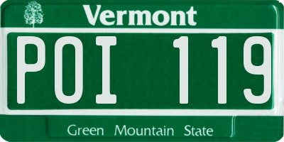 VT license plate POI119