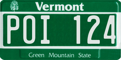 VT license plate POI124