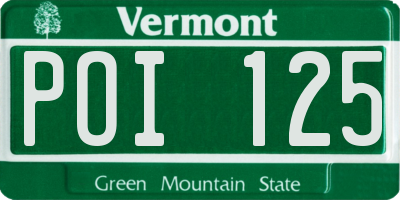 VT license plate POI125