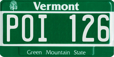VT license plate POI126
