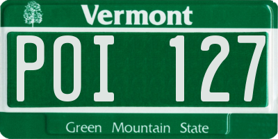 VT license plate POI127