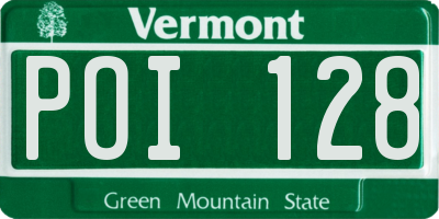 VT license plate POI128
