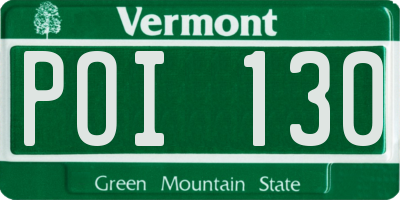 VT license plate POI130