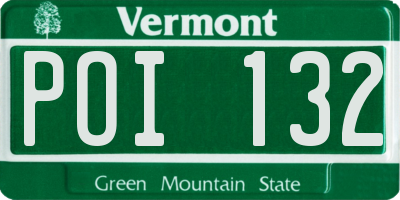 VT license plate POI132