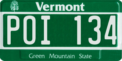 VT license plate POI134
