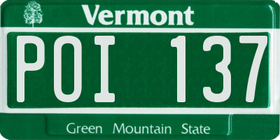 VT license plate POI137