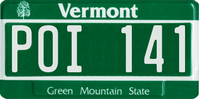 VT license plate POI141
