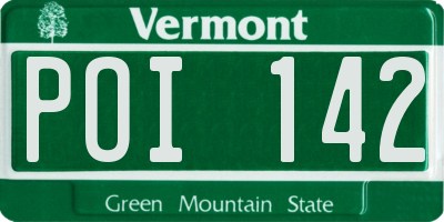 VT license plate POI142