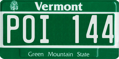 VT license plate POI144