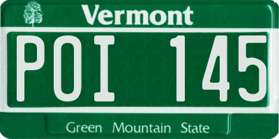 VT license plate POI145