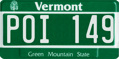 VT license plate POI149