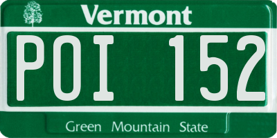 VT license plate POI152