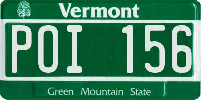 VT license plate POI156