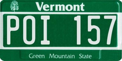 VT license plate POI157