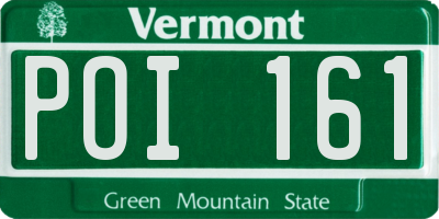 VT license plate POI161