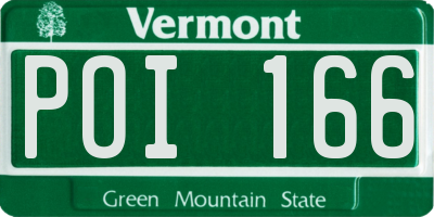 VT license plate POI166