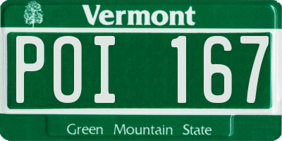 VT license plate POI167