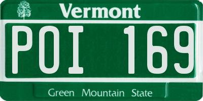 VT license plate POI169