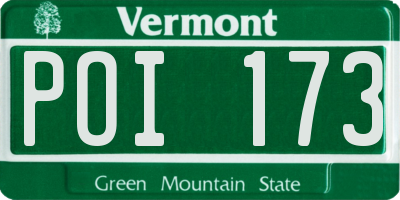 VT license plate POI173