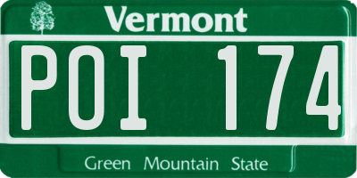 VT license plate POI174