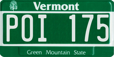 VT license plate POI175