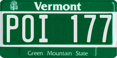 VT license plate POI177