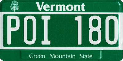 VT license plate POI180