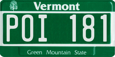 VT license plate POI181
