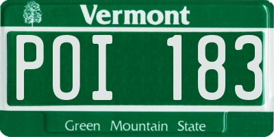 VT license plate POI183