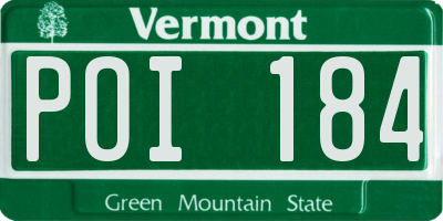 VT license plate POI184