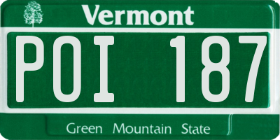 VT license plate POI187