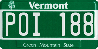 VT license plate POI188