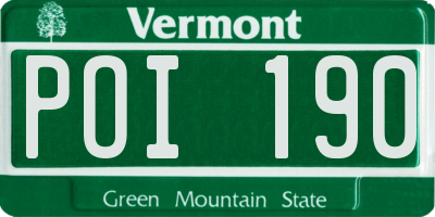 VT license plate POI190