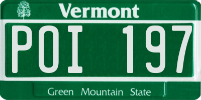 VT license plate POI197