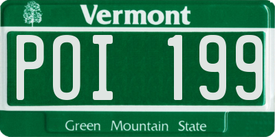 VT license plate POI199
