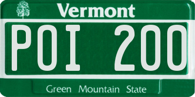 VT license plate POI200