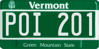 VT license plate POI201