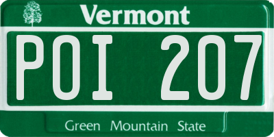 VT license plate POI207