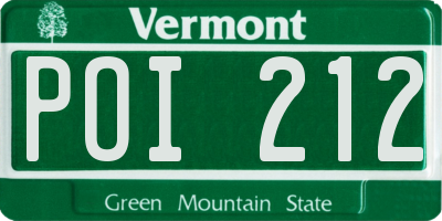 VT license plate POI212