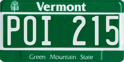 VT license plate POI215