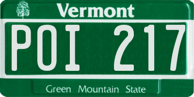 VT license plate POI217