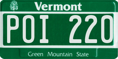 VT license plate POI220