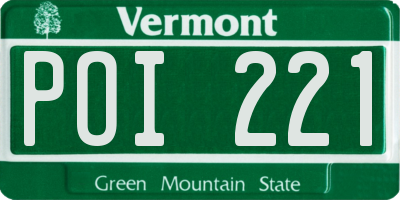 VT license plate POI221
