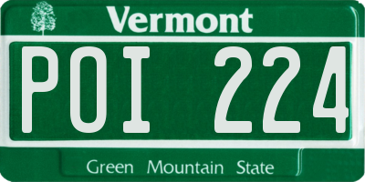 VT license plate POI224