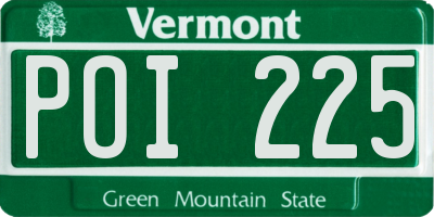 VT license plate POI225